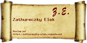 Zathureczky Elek névjegykártya