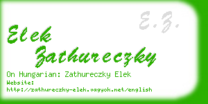 elek zathureczky business card